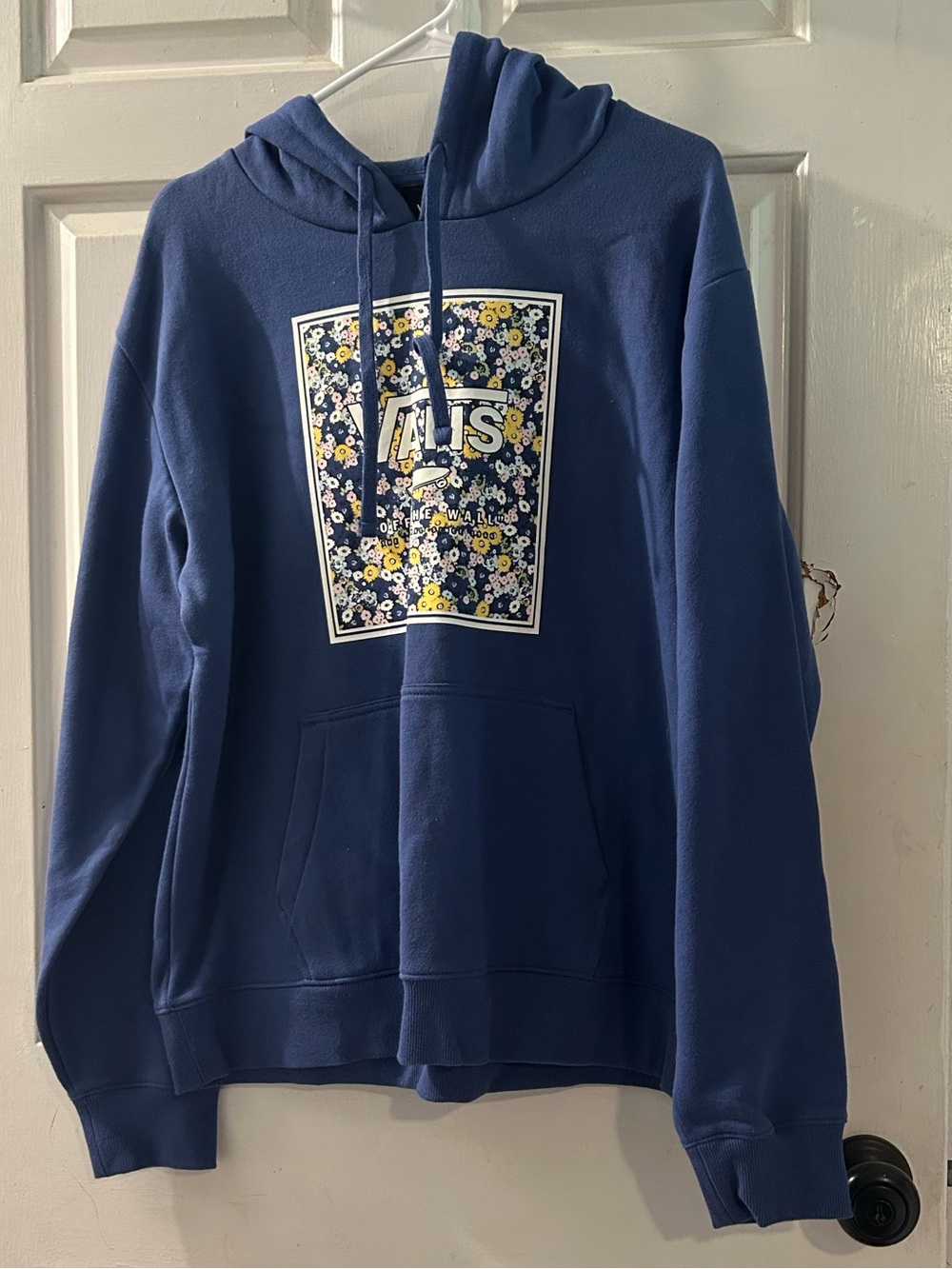 Vans Navy Hoodie with Yellow & White Floral Logo